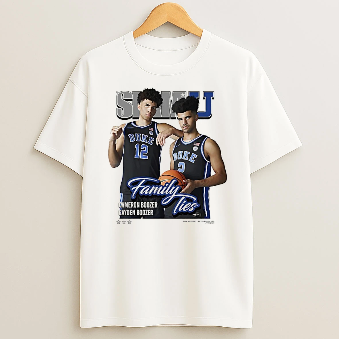 Cameron Boozer And Cayden Boozer Duke Blue Devils Slam Shirts