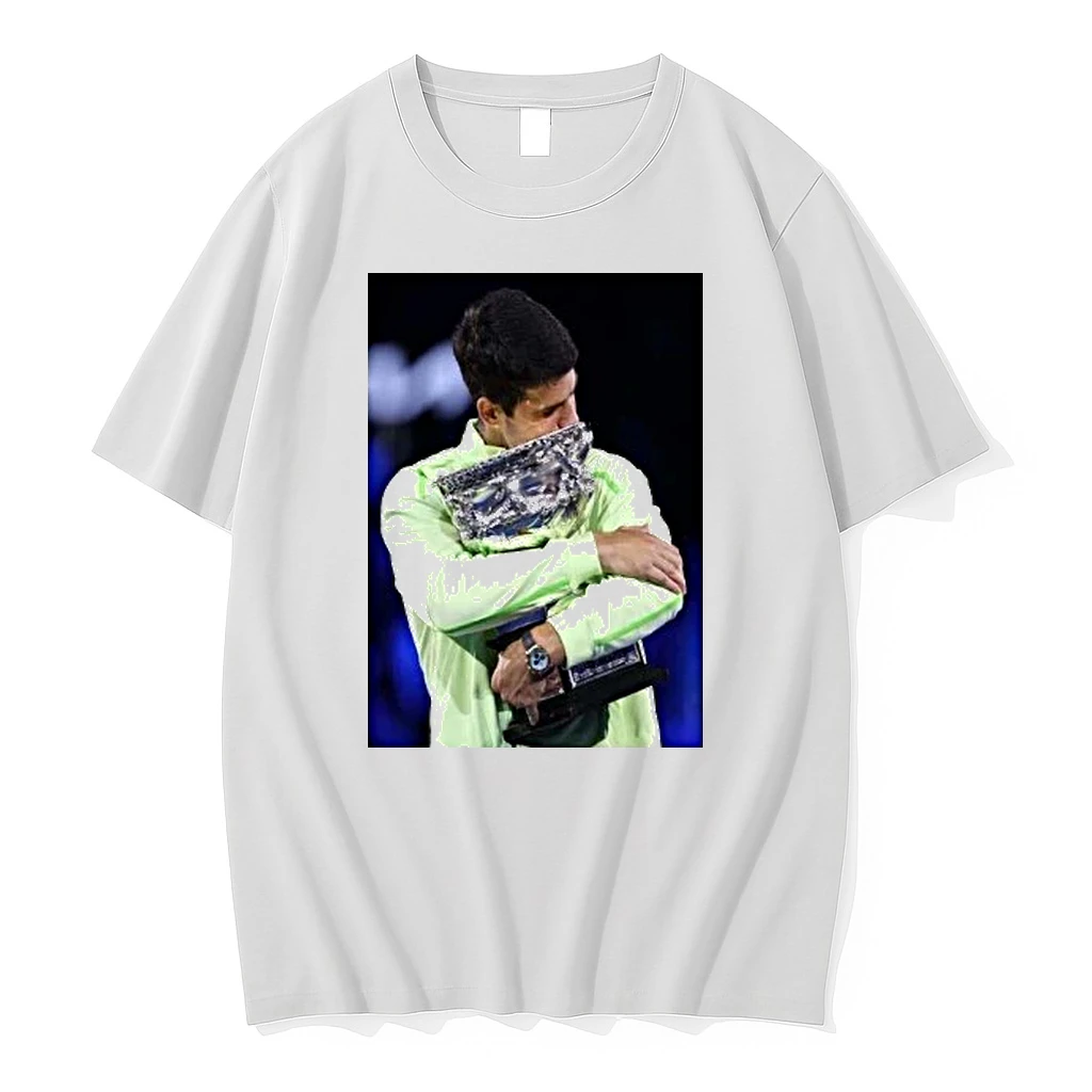 Carlos Alcaraz 2026 Australian Open Champion Holding Trophy Photo Shirts