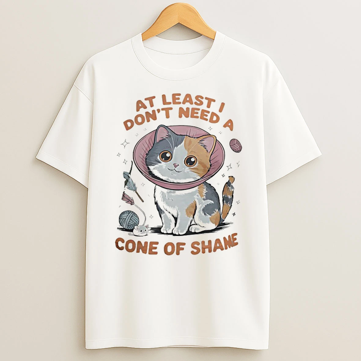 Cat At Least I Dont Need A Cone Of Shame Shirts