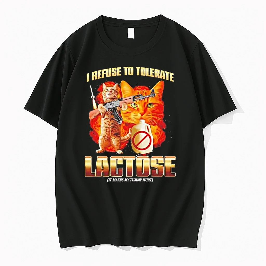 Cat Gun I Refuse To Tolerate Lactose It Makes My Tummy Hurt Shirts
