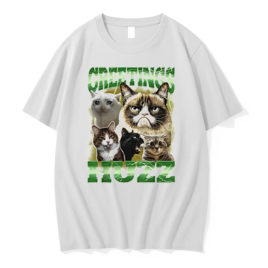 Cat Meme Greetings Huzz Graphic Shirts