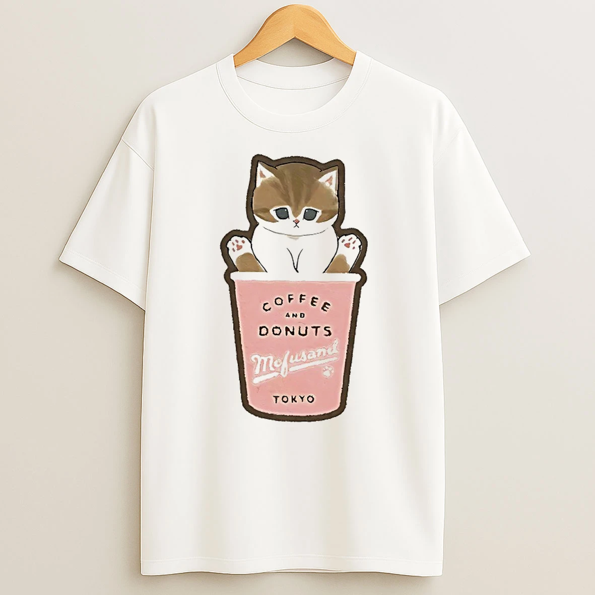Cat Mofusand Coffee And Donuts Tokyo Cup Shirts
