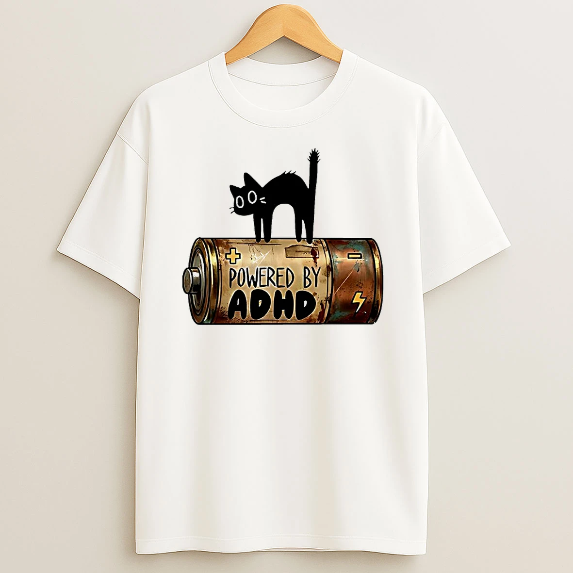 Cat Powered By Adhd Shirts