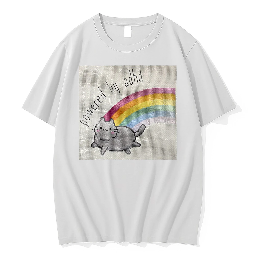 Cat Powered By Adhd Rainbow Shirts
