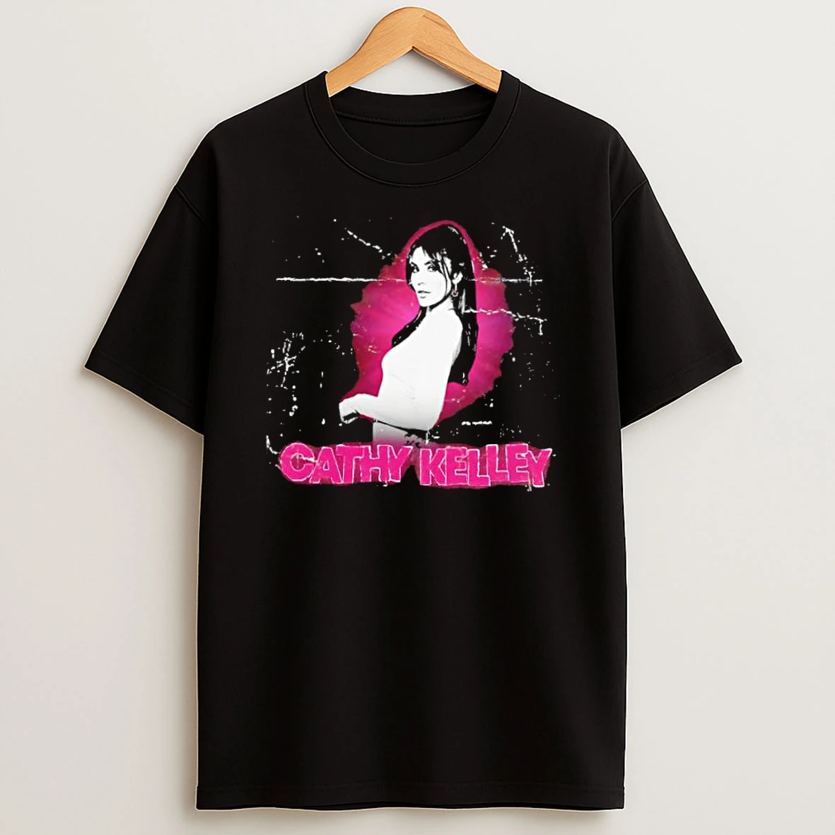 Cathy Kelley Pink Glow Black And White Portrait Shirts
