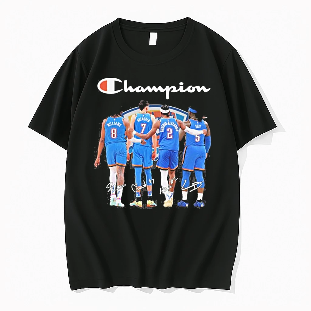 Champion Okc Thunder Williams Holmgren Gilgeous Alexander And Dort Shirts