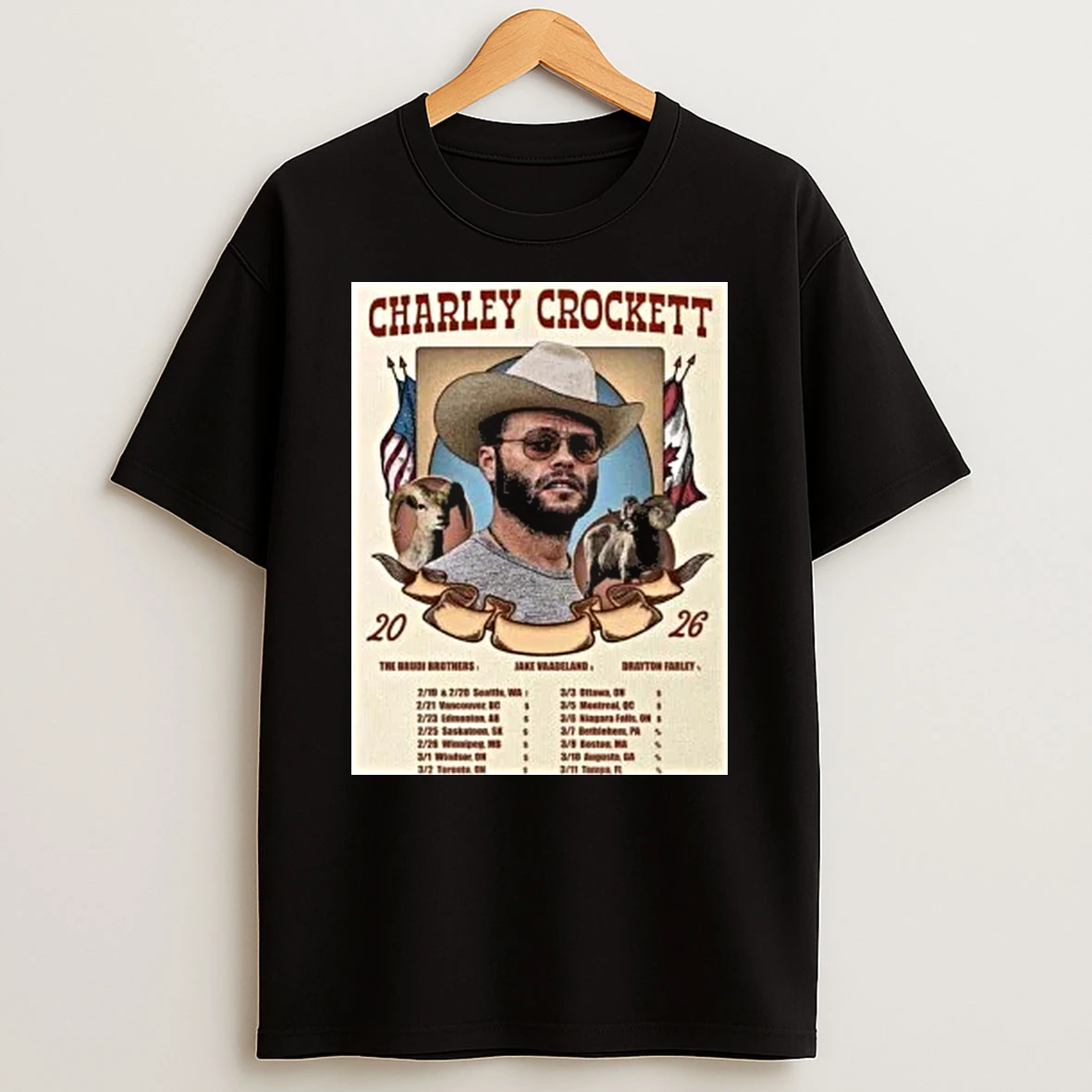 Charley Crockett North America Tour 2026 Shirts