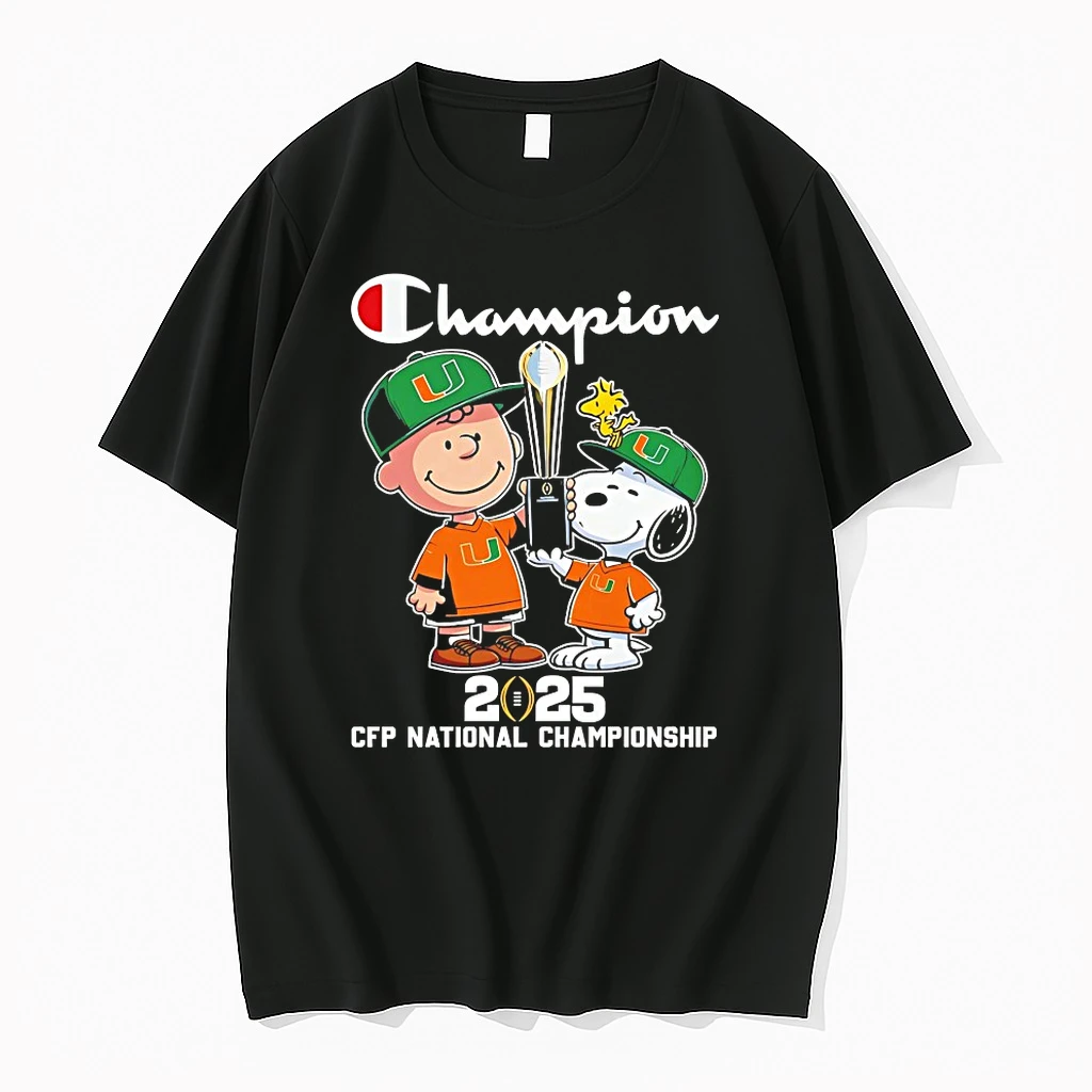 Charlie Brown And Snoopy Miami Hurricanes Champion Cfp National Championship Shirts
