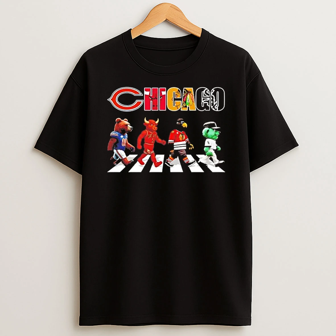 Chicago Bears Chicago Bulls Chicago Blackhawks Chicago White Sox Mascot Road Shirts