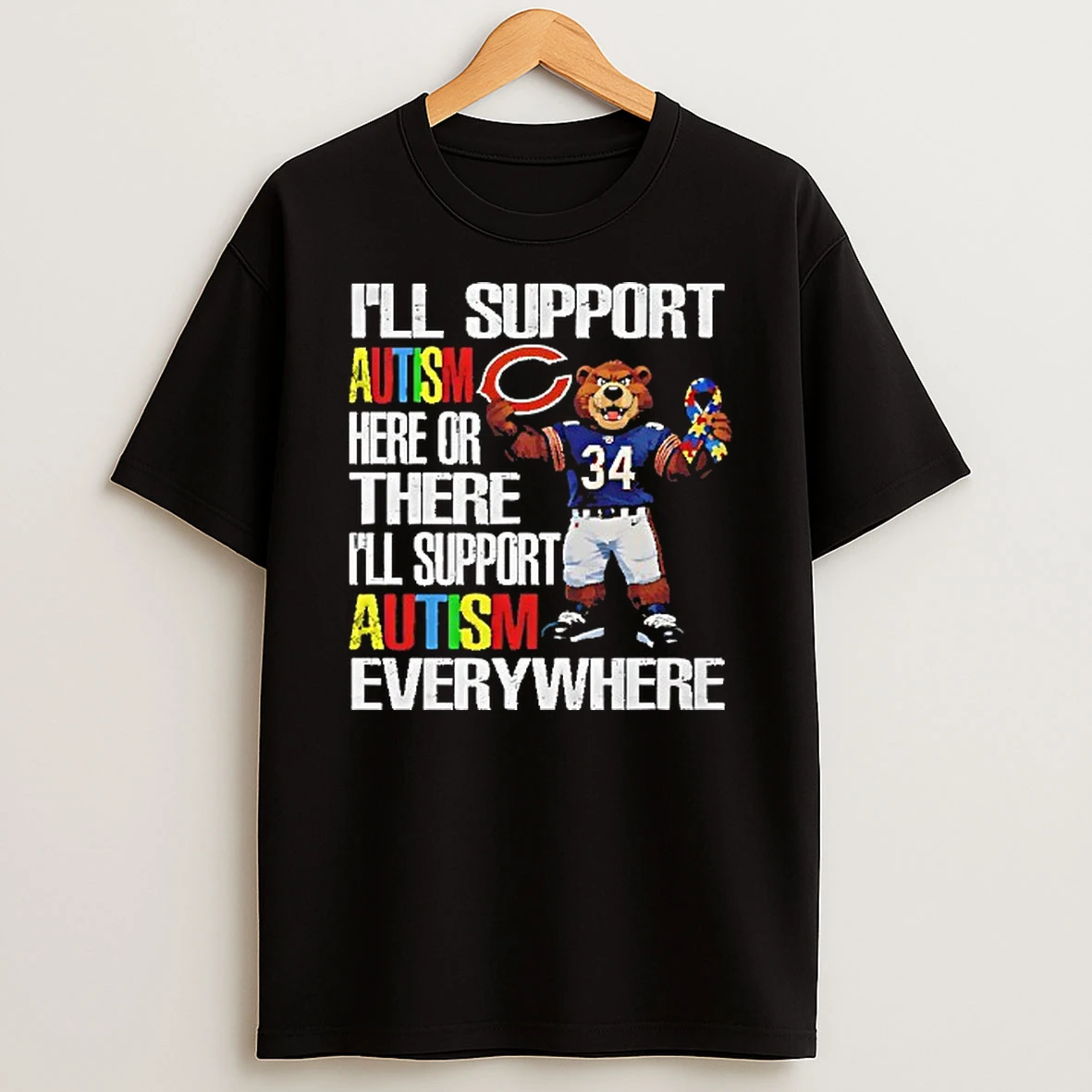 Chicago Bears Support Autism Awareness Everywhere Mascot Shirts