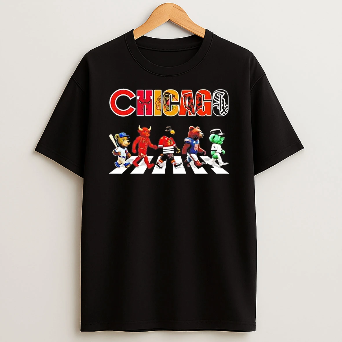 Chicago Bulls Chicago Blackhawks Chicago Bears Chicago White Sox Mascot Road Shirts