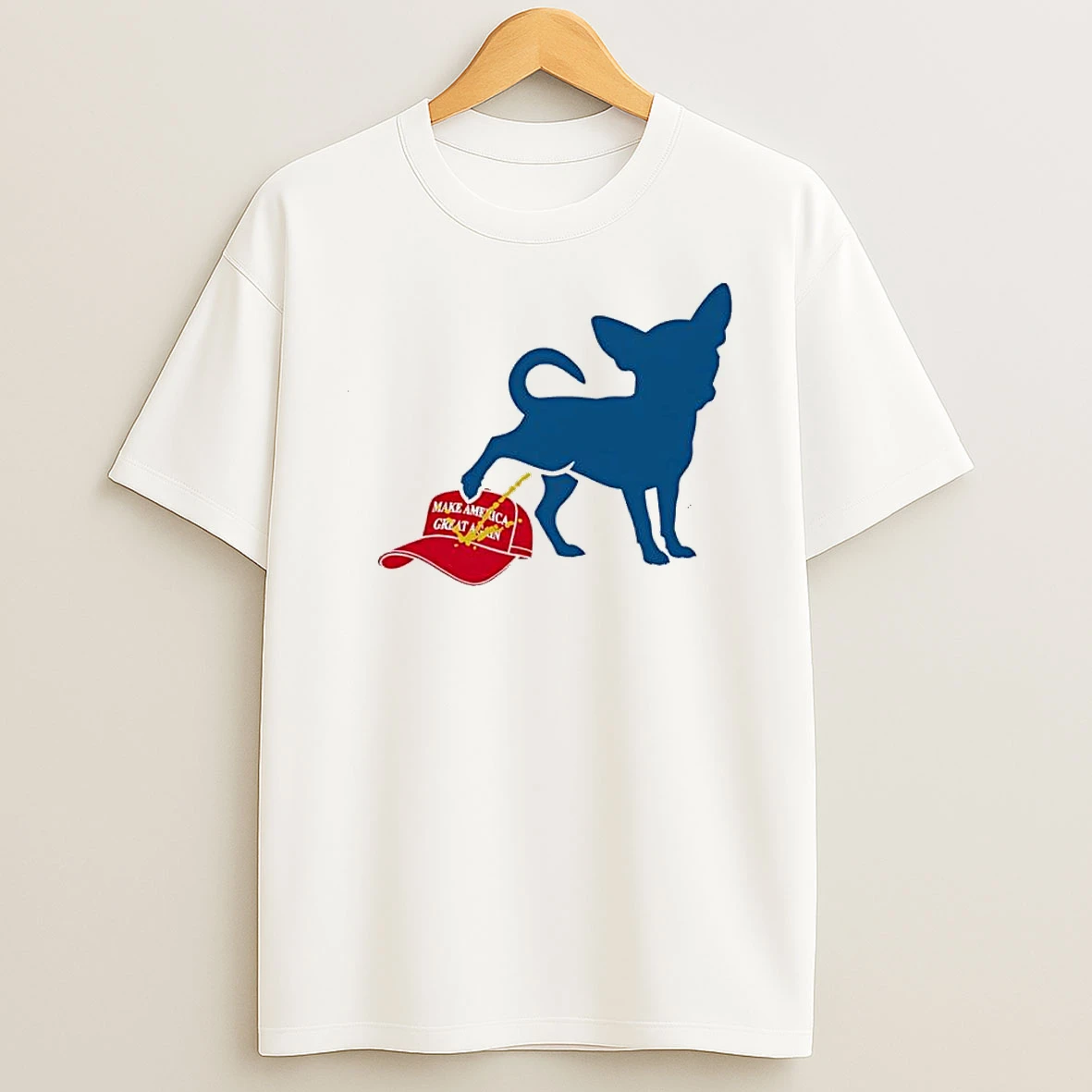 Chihuahua Peeing On Red Make America Great Again Hat Shirts