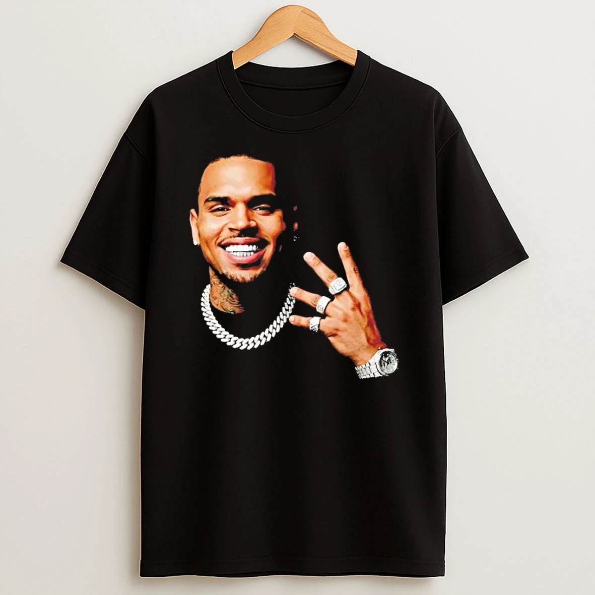 Chris Brown 2026 Super Bowl Lx 3 Rings Grillz Tee Shirts