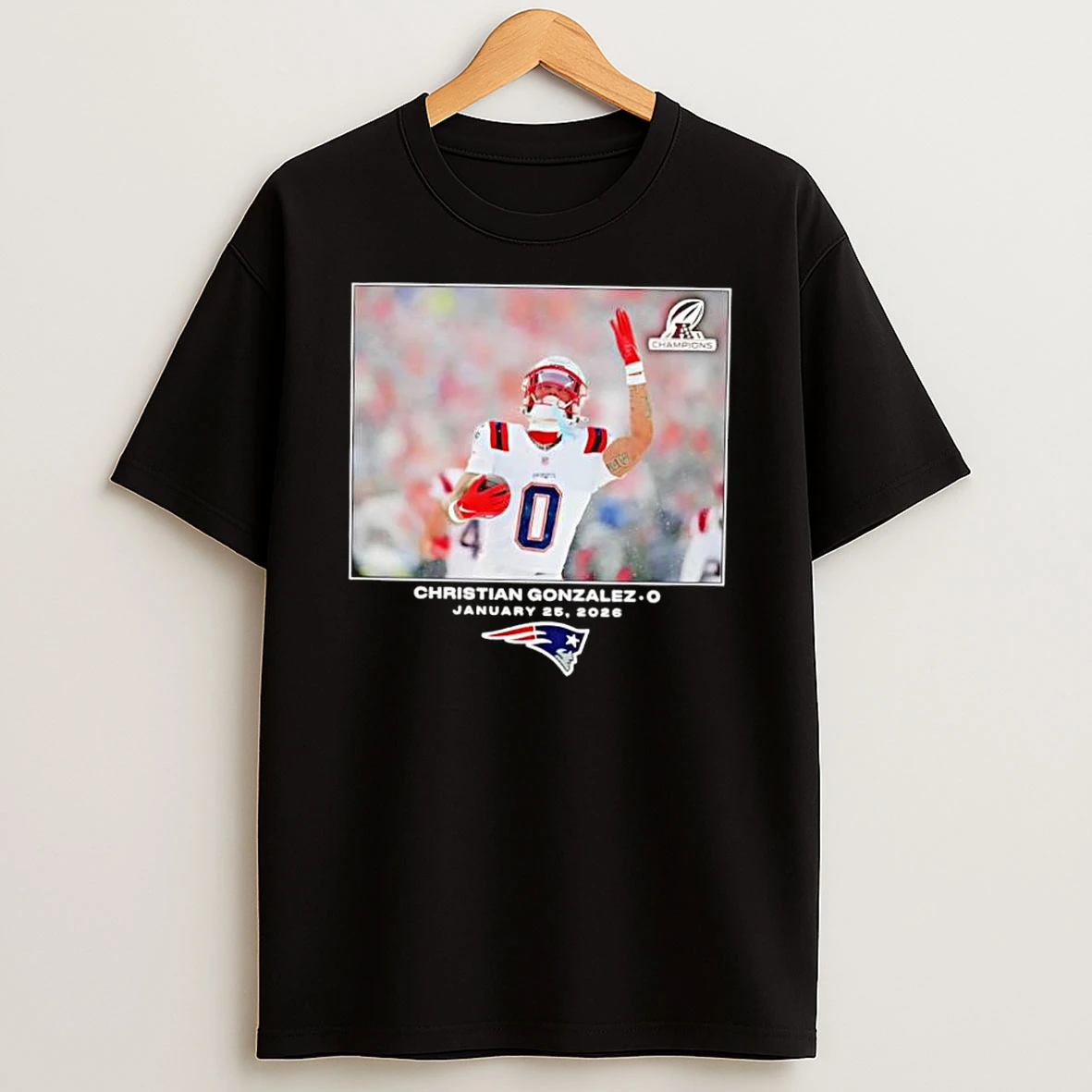 Christian Gonzalez New England Patriots January 25 2026 Afc Champions Football Shirts