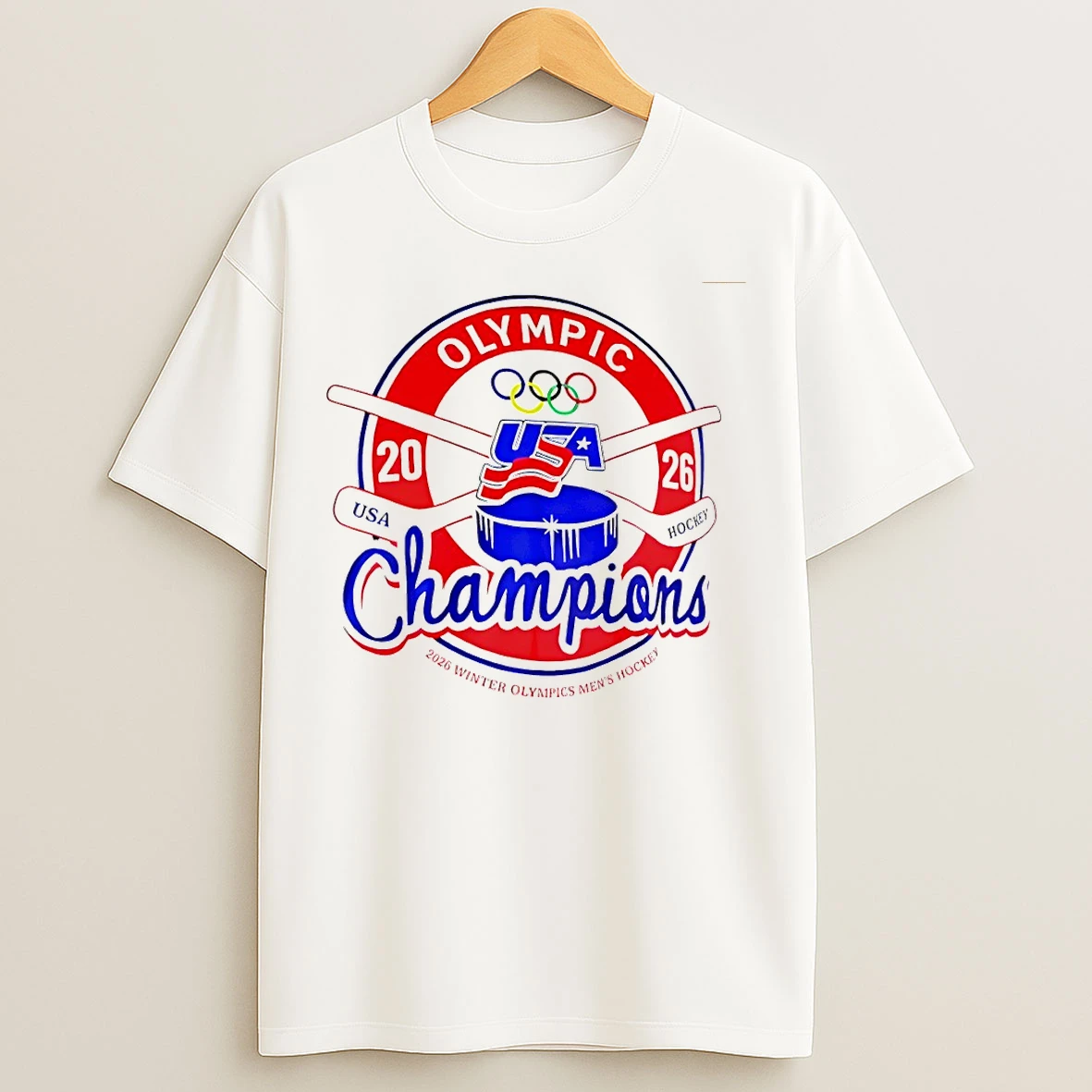 Classic 2026 Usa Team Winter Olympics Champions Mens Hockeys T Shirts