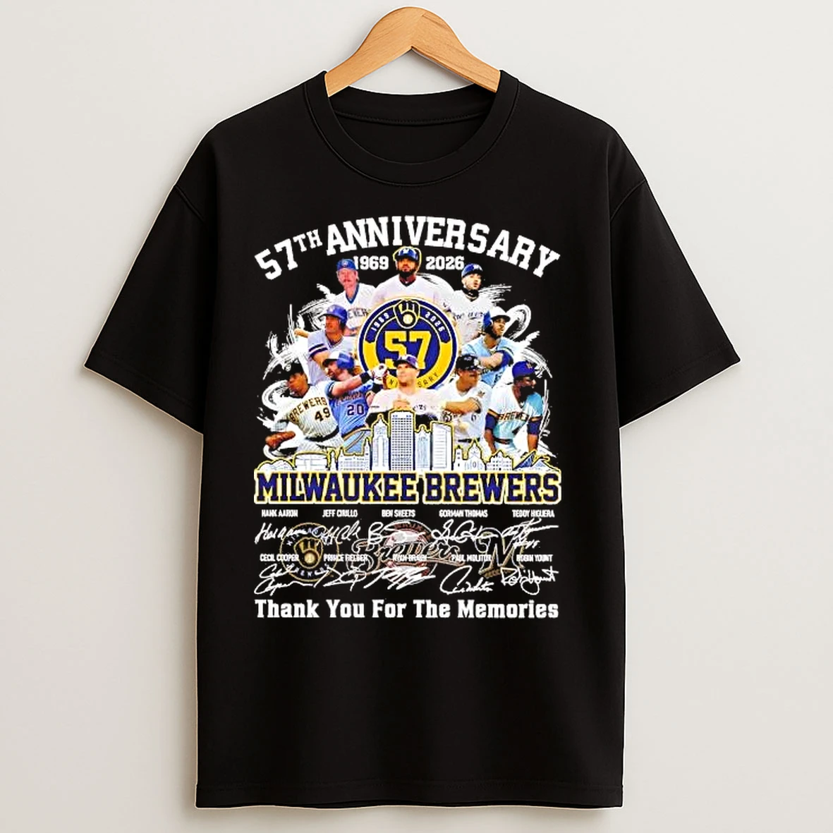 Classic 57th Anniversary Milwaukee Brewers 1969 2026 Team Players T Shirts