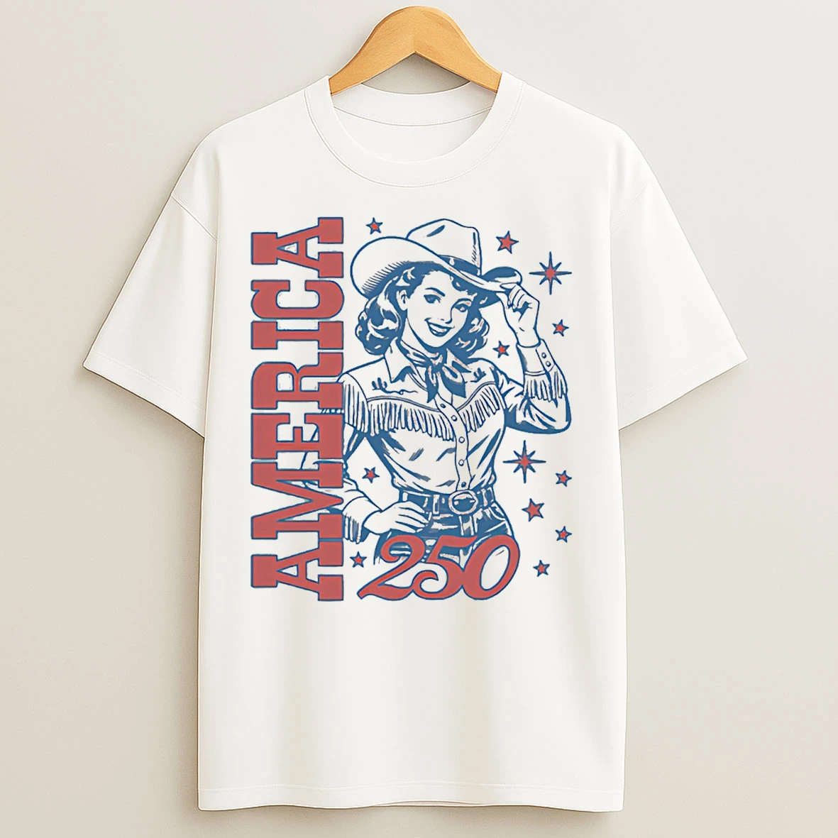 Classic America 250 Western Girl Vintage T Shirts