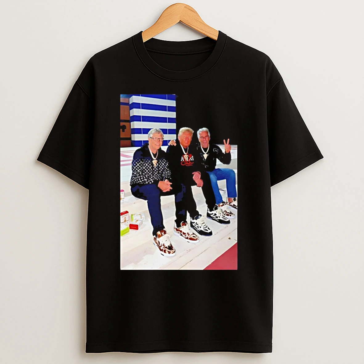 Classic Bill Gates Donald Trump Jeffrey Epstein Dripped Out Epstein Island T Shirts
