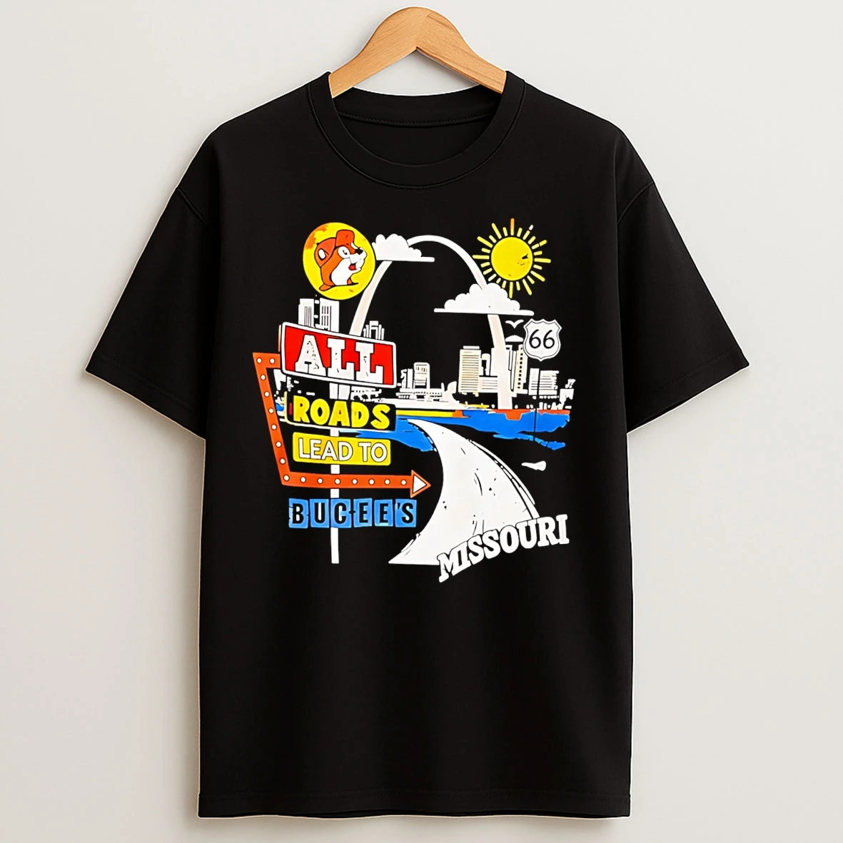 Classic Buc Ees Missouri Route 66 All Reads Lead To Buc Ees T Shirts