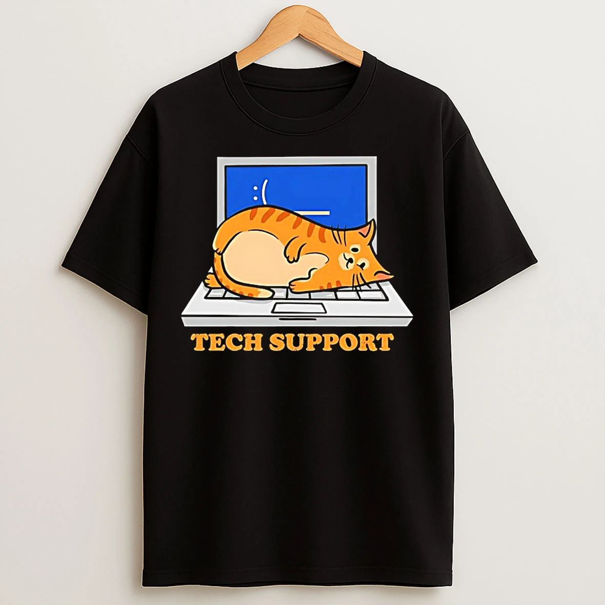 Classic Cat Tech Support T Shirts