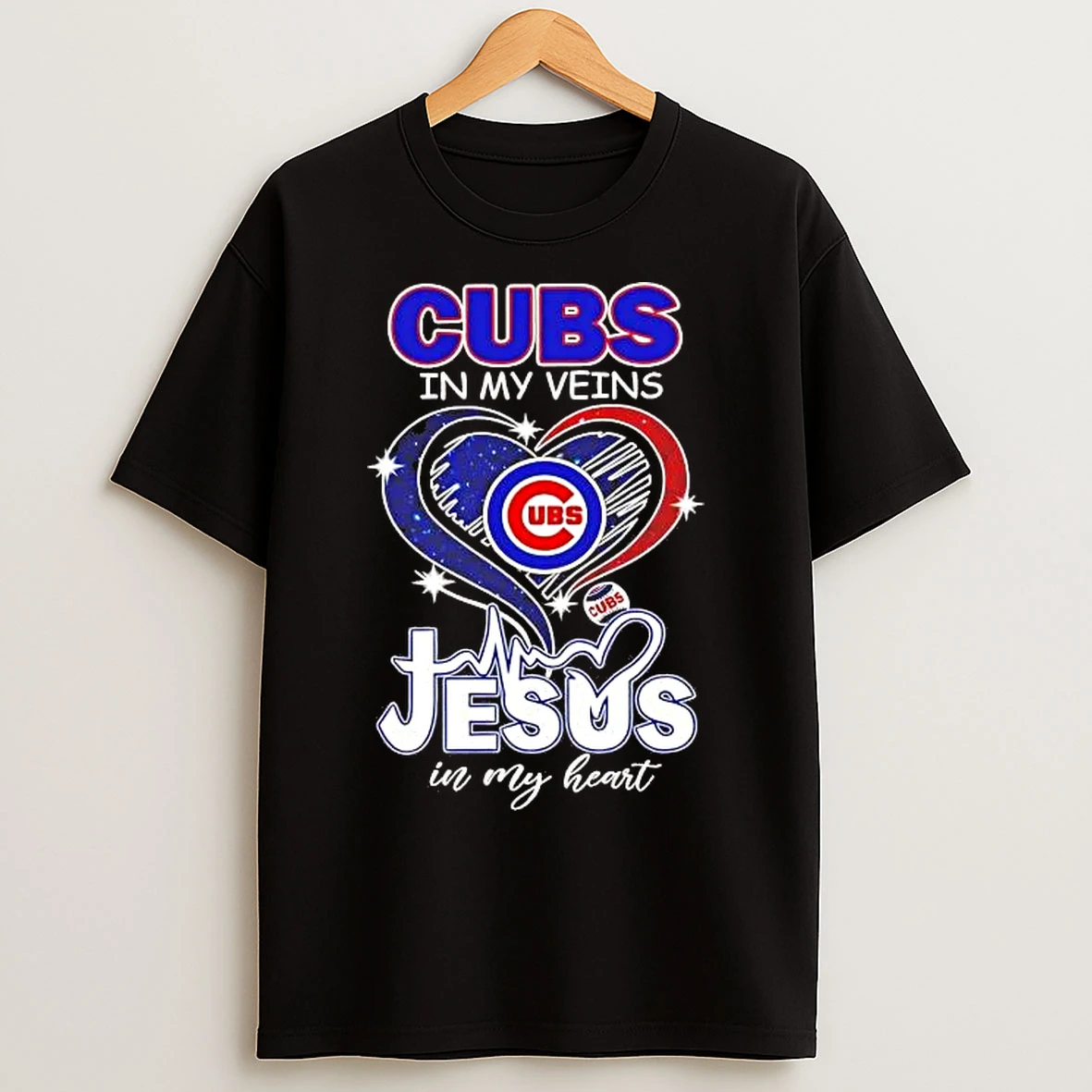 Classic Chicago Cubs In My Veins Jesus In My Heart T Shirts