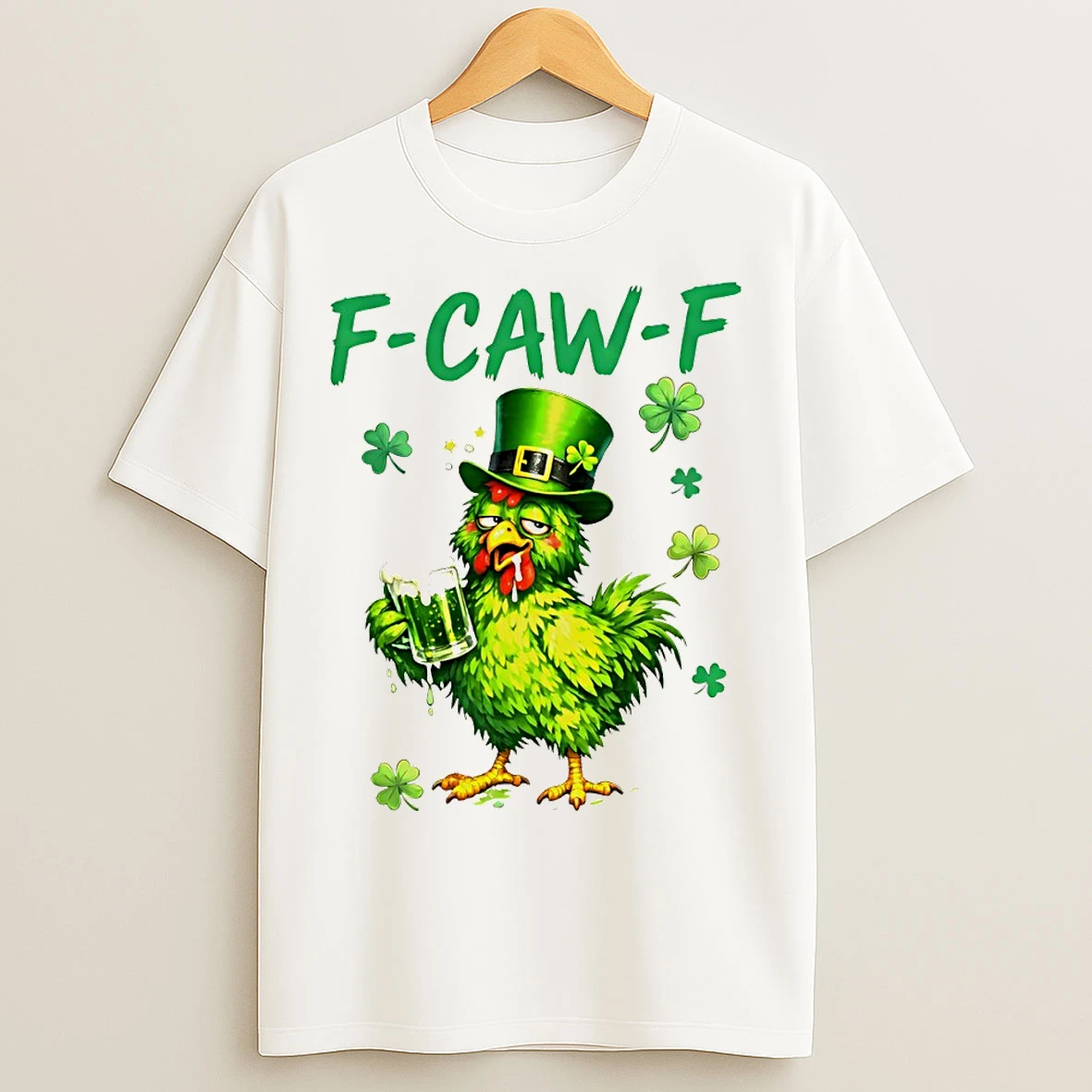 Classic Chicken Shamrocks Beer Funny St Patricks Day 2026 T Shirts