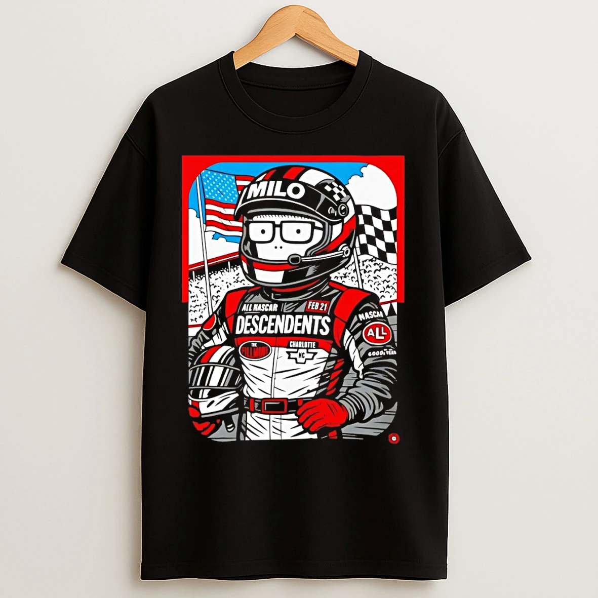 Classic Descendents Milo All Nascar Fillmore Charlotte Feb Charlotte Racing T Shirts