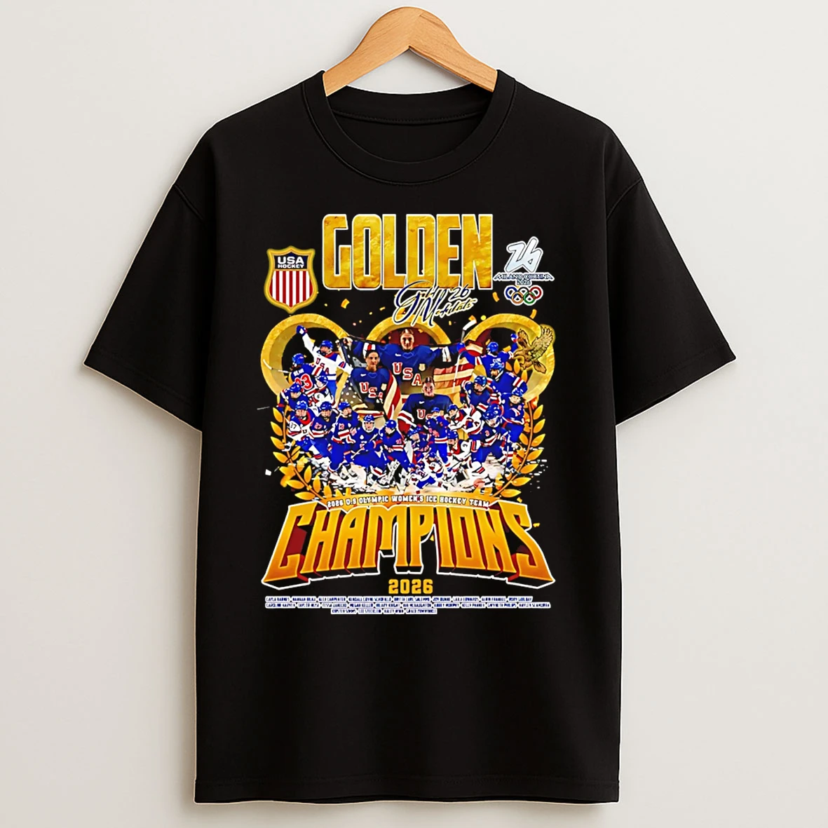 Classic Double Gold Gold 26 Medalists Mens Olympic Champions All Team T Shirts