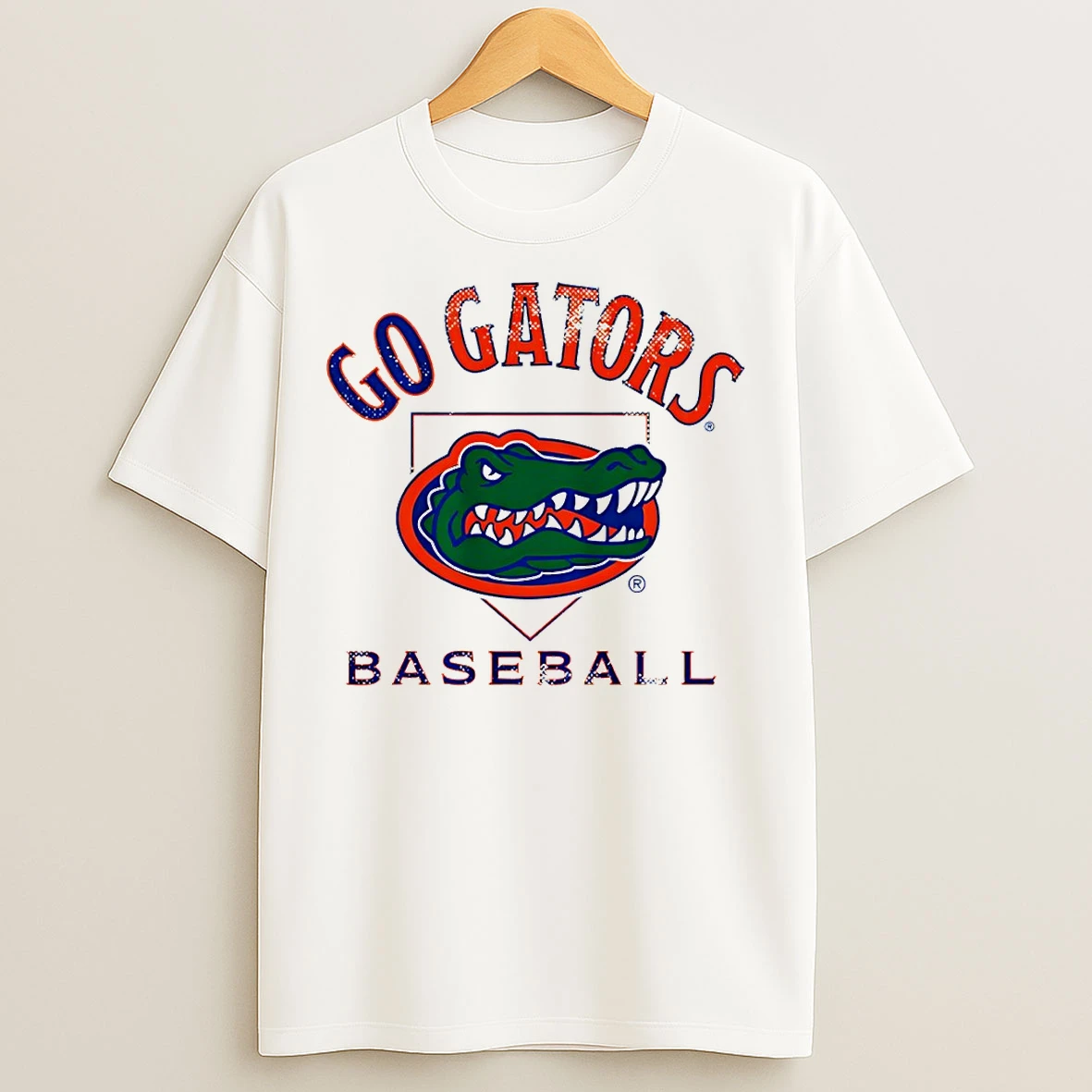 Classic Florida Gators Baseball Home Plate Go Gators Logo T Shirts