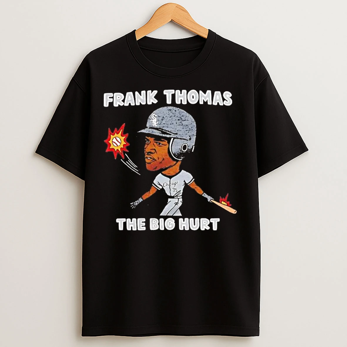 Classic Frank Thomas The Big Hurt Chicago White Sox Caricature T Shirts