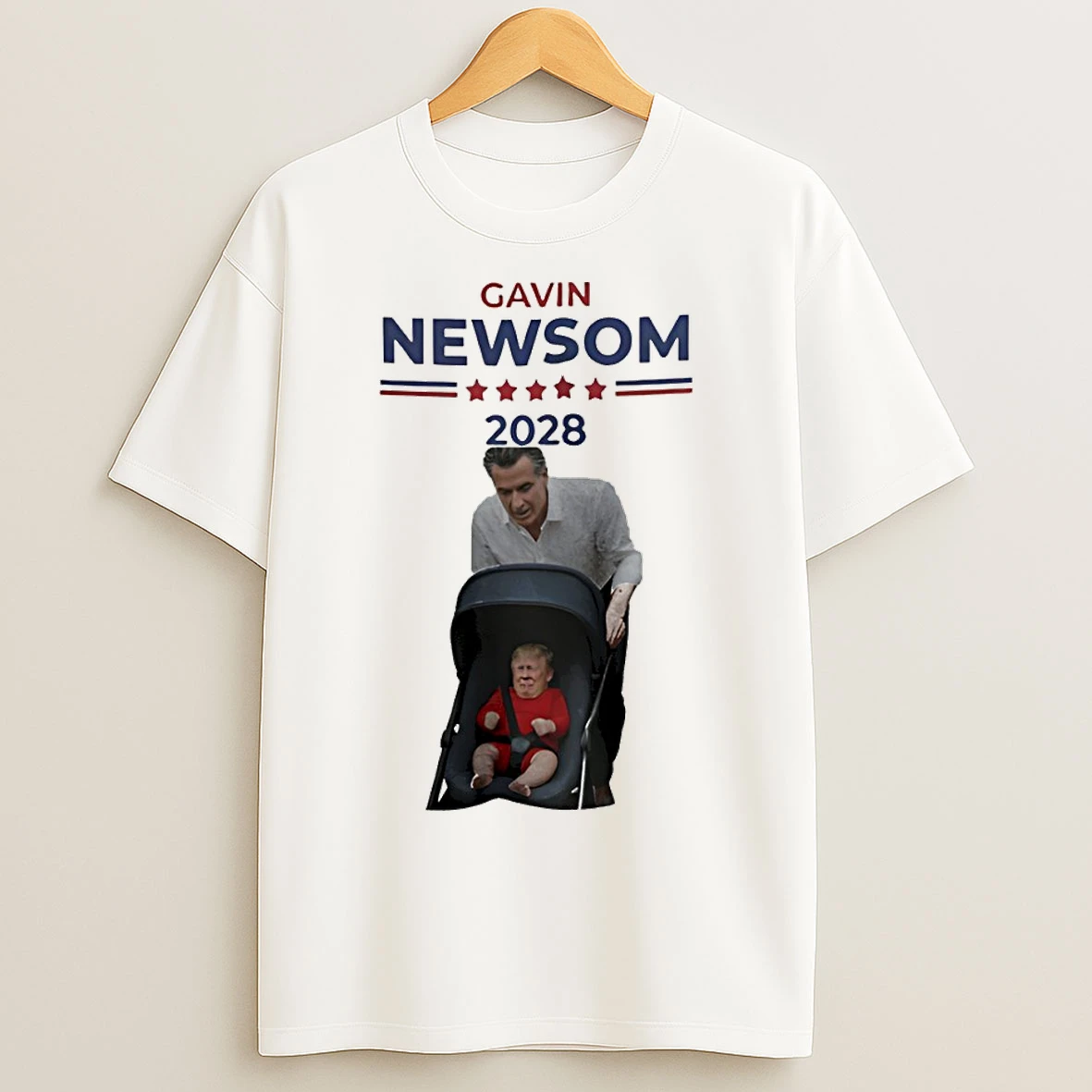 Classic Gavin Newsom 2028 Funny Anti Trump Parody T Shirts