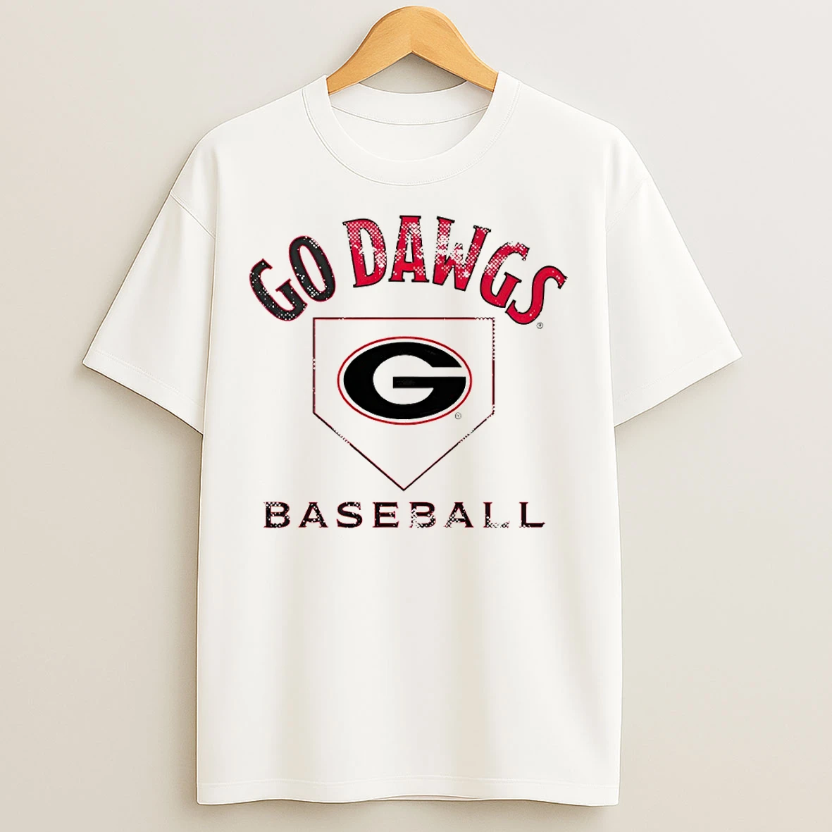 Classic Georgia Bulldogs Baseball Home Plate Go Dawgs Logo T Shirts