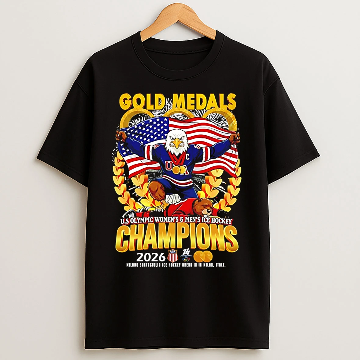 Classic Gold Medals Mens Womens Olympic Champions 2026 T Shirts