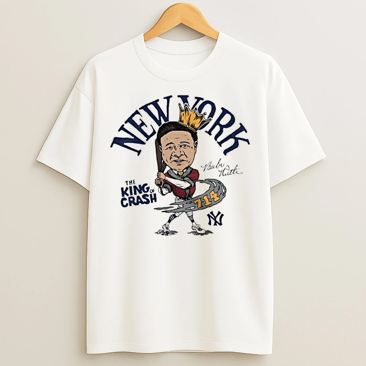 Classic Great Bambino The King Of Crash Caricature Signature T Shirts