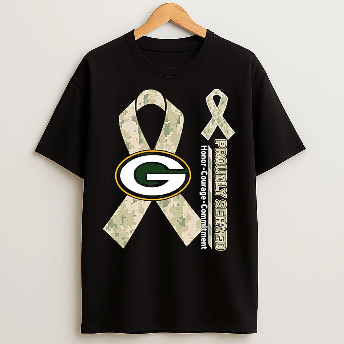 Classic Green Bay Packers Proudly Served Honor Courage Commitment T Shirts