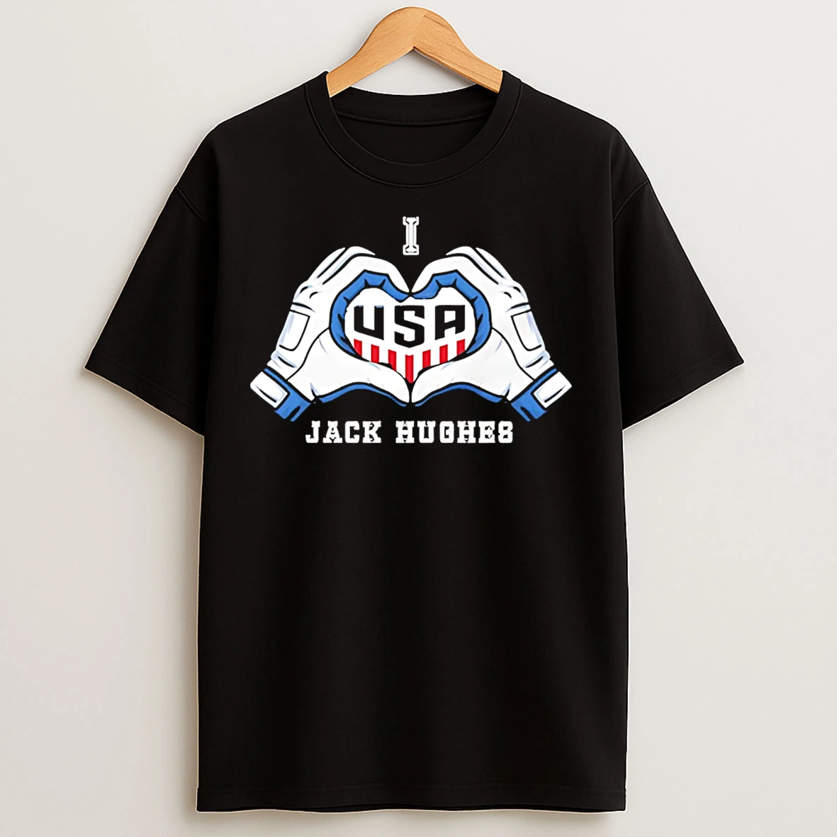 Classic I Love Jack Hughes Winner Usa Hockey T Shirts