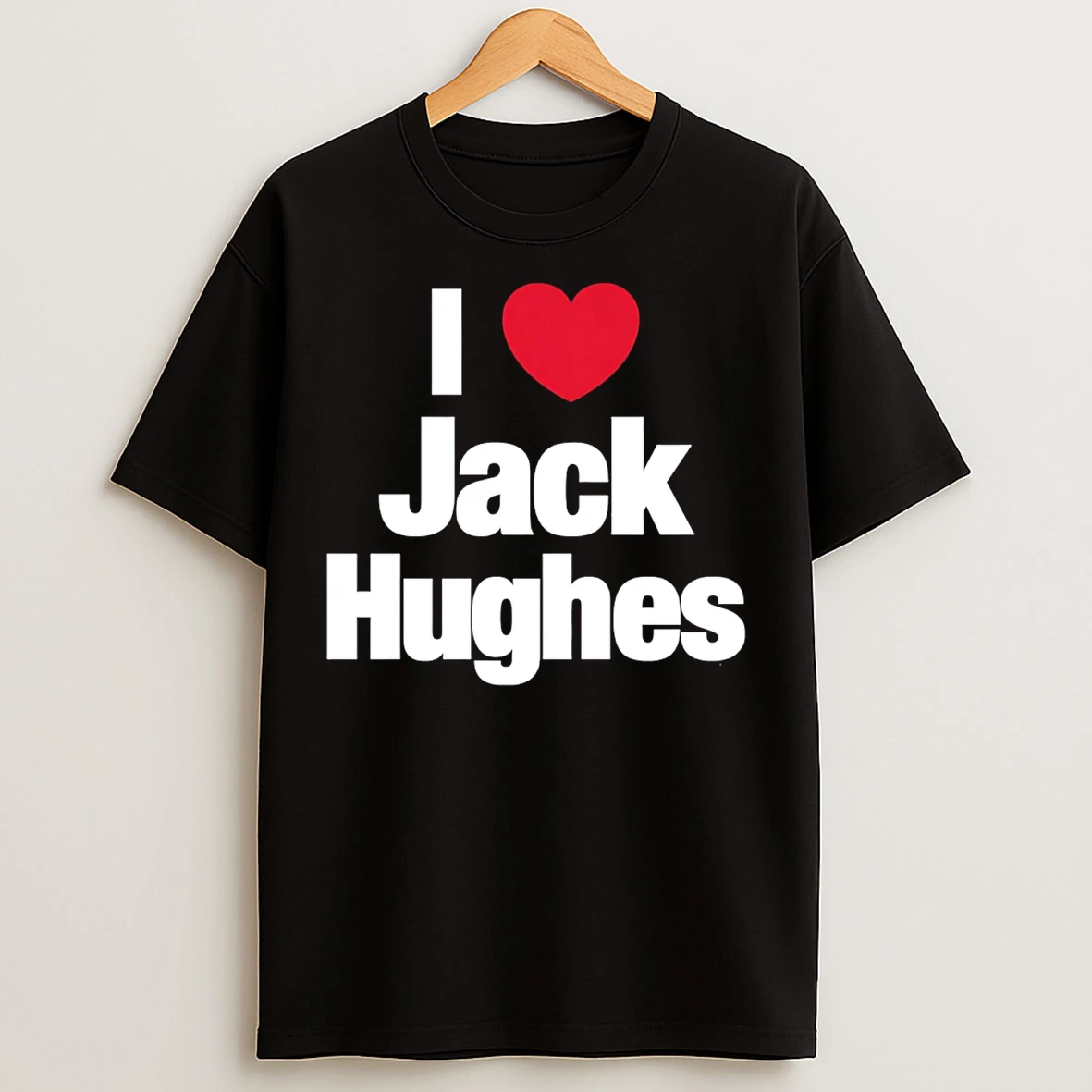 Classic I Love Jack Hughes New Jersey Devils Heart T Shirts
