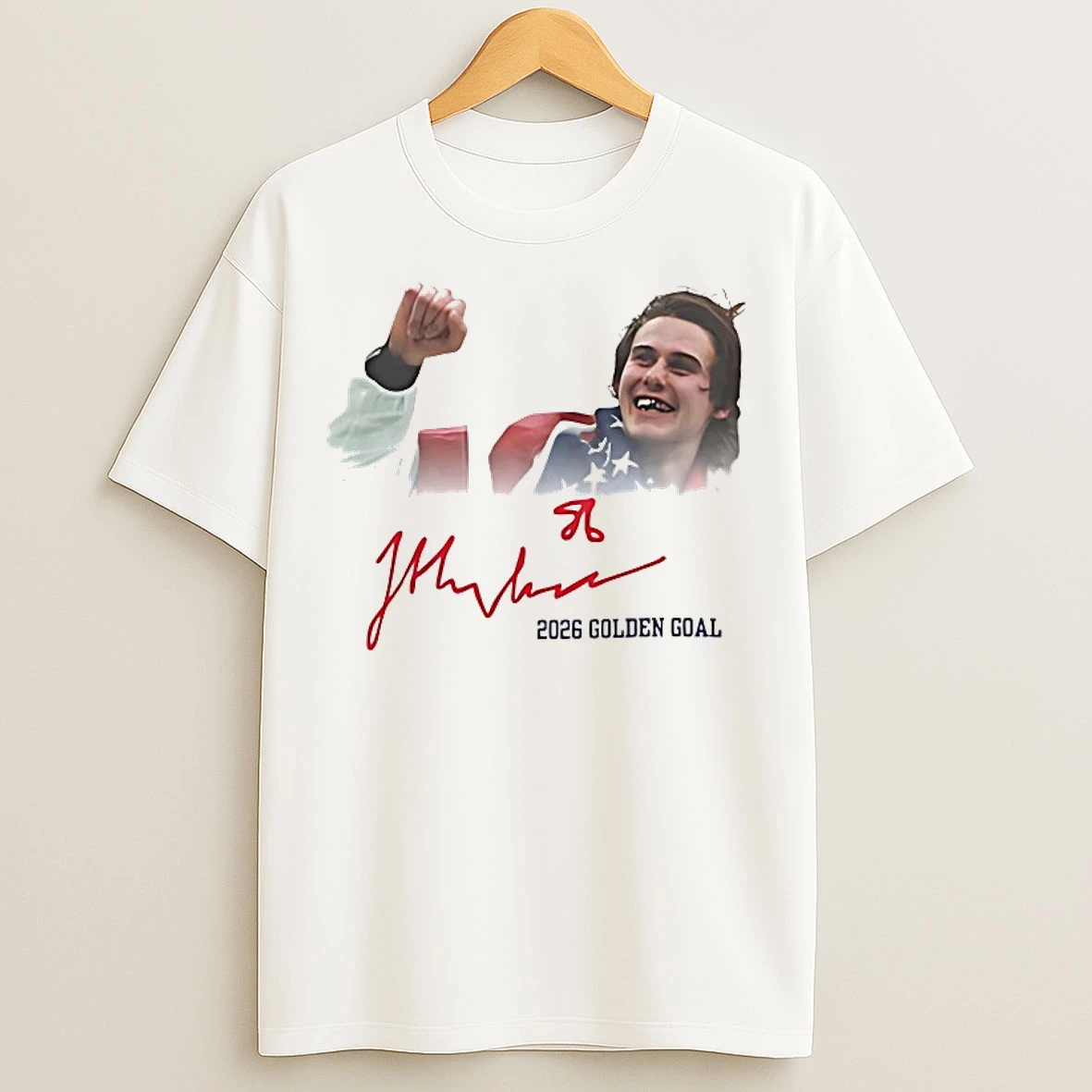 Classic Jack Hughes Celebration 2026 Golden Goal T Shirts