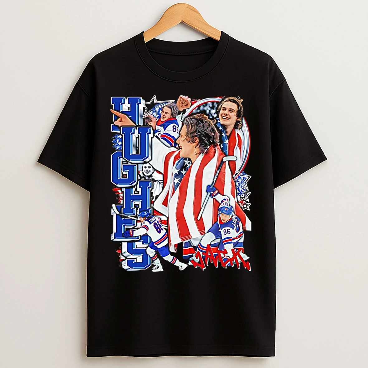 Classic Jack Hughes I Love My Country Graphic T Shirts