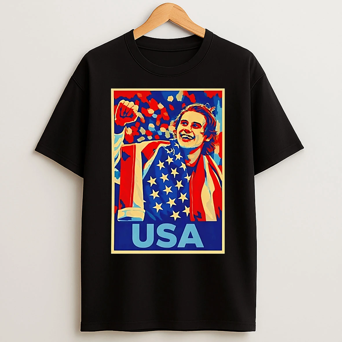 Classic Jack Hughes Mens Hockey Usa Golden Goal T Shirts