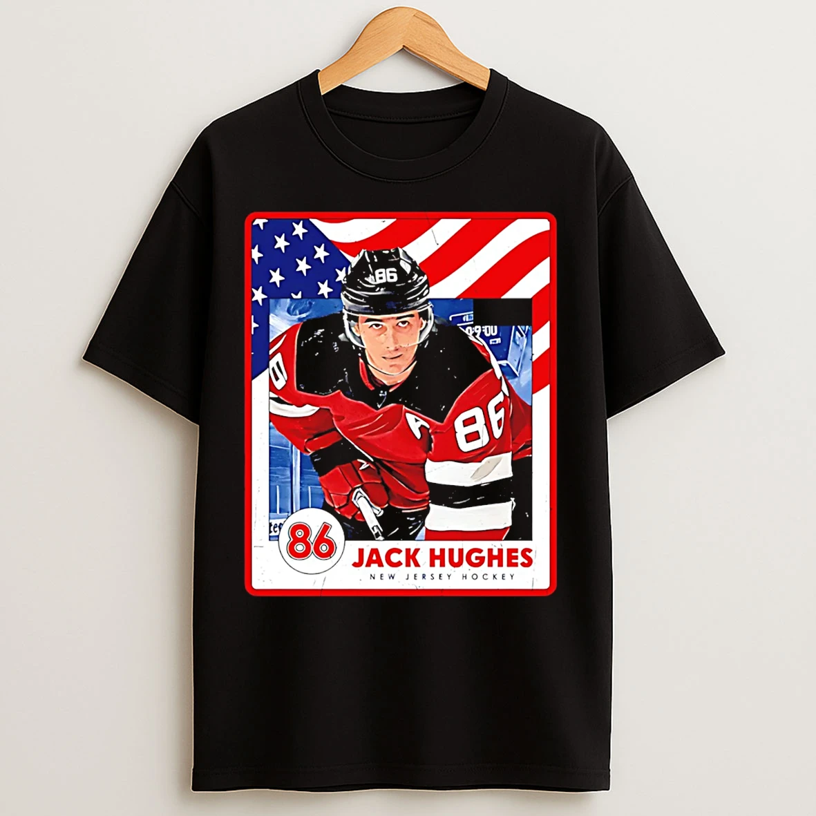 Classic Jack Hughes New Jersey Devils Usa Card Graphic T Shirts