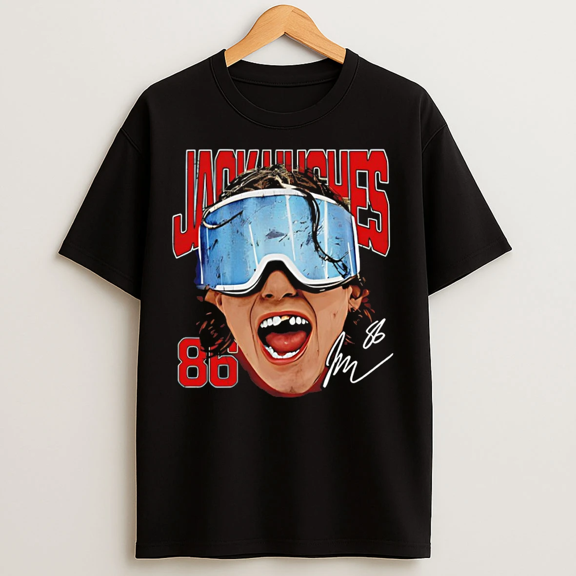 Classic Jack Hughes New Jersey Goggles Usa Hockey Olympic 2026 Signature T Shirts