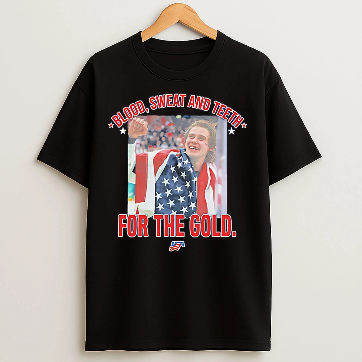 Classic Jack Hughes Olympic Golden Goal Blood Sweat And Teeth T Shirts