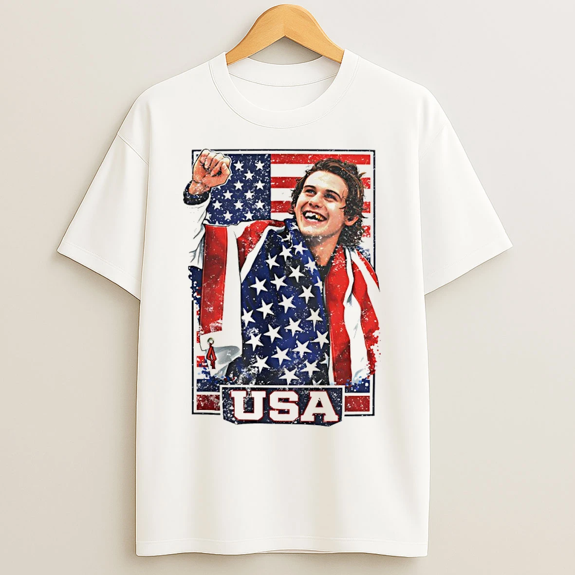 Classic Jack Hughes Usa Gold Medal Hockey Usa Hockey American Flag Olympic 2026 Milano Cortina Vintage T Shirts