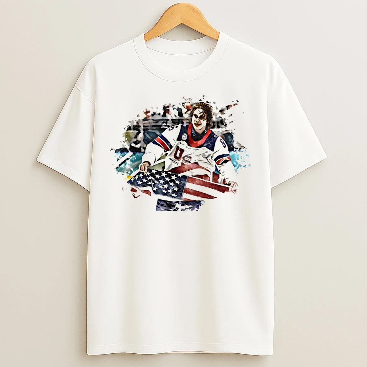 Classic Jack Hughes Usa Hockey 2026 Olympics Gold Medal American Flag Vintage T Shirts