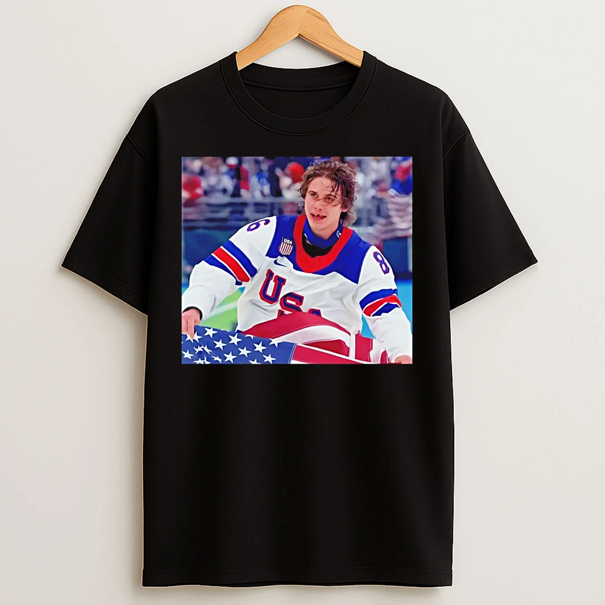 Classic Jack Hughes Usa Hockey American Flag Olympic 2026 Milano Cortina T Shirts