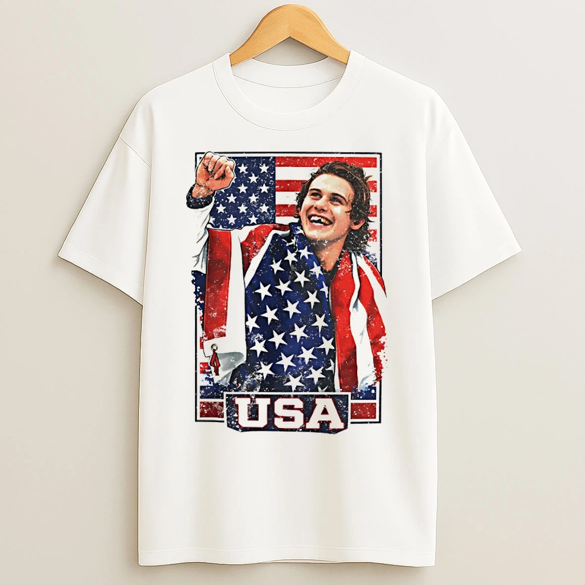 Classic Jack Hughes Usa Hockey Patriotic Hockey Fan American Flag Olympic 2026 T Shirts