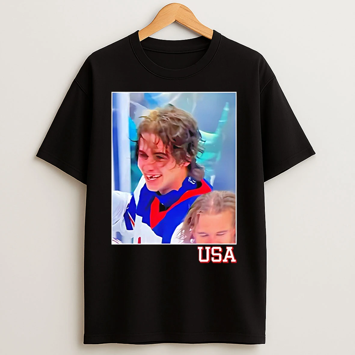 Classic Jack Hughes Usa Hockey Celebration American Flag Olympic Milano Cortina 2026 T Shirts