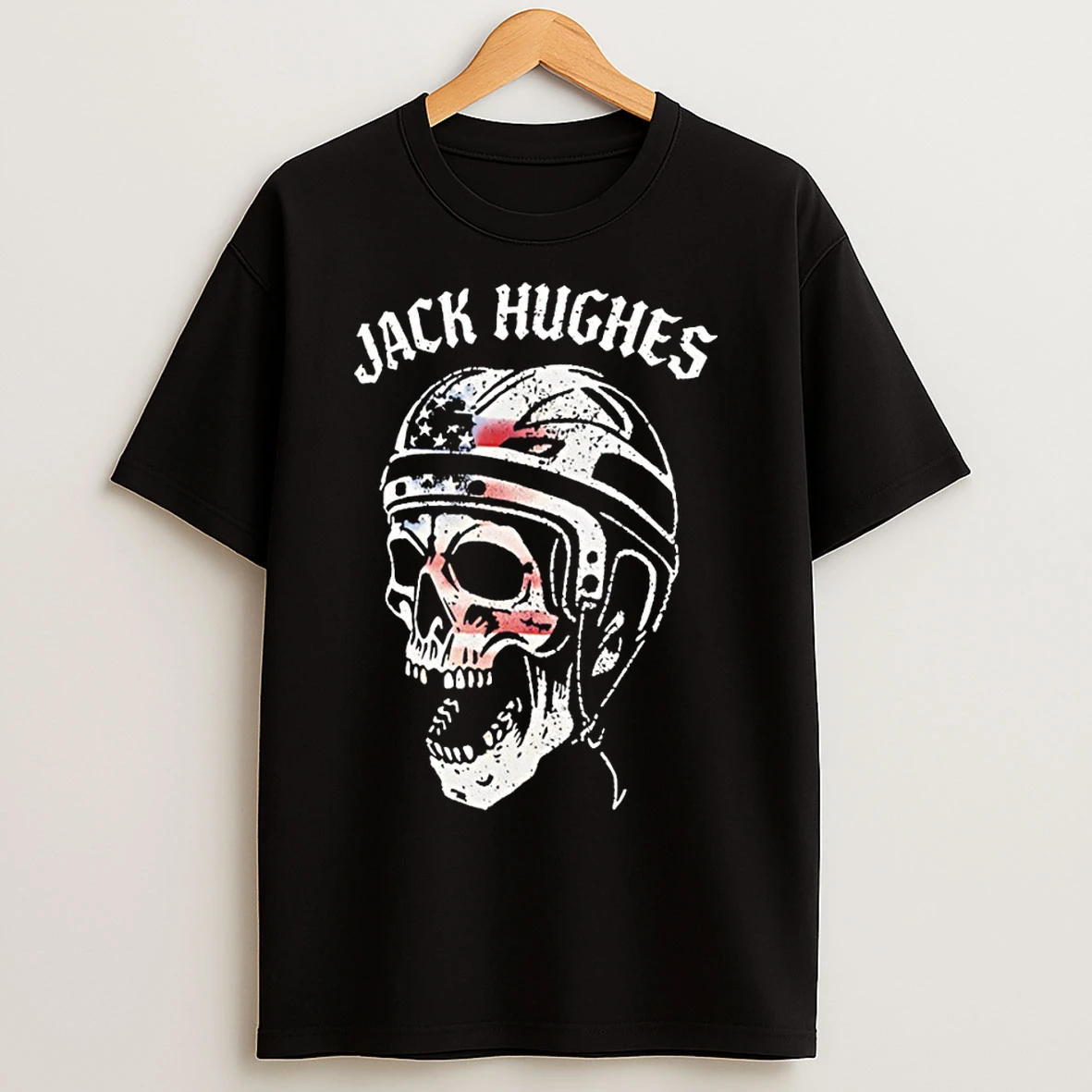 Classic Jack Hughes Skull Usa Hockey Olympic 2026 Vintage T Shirts