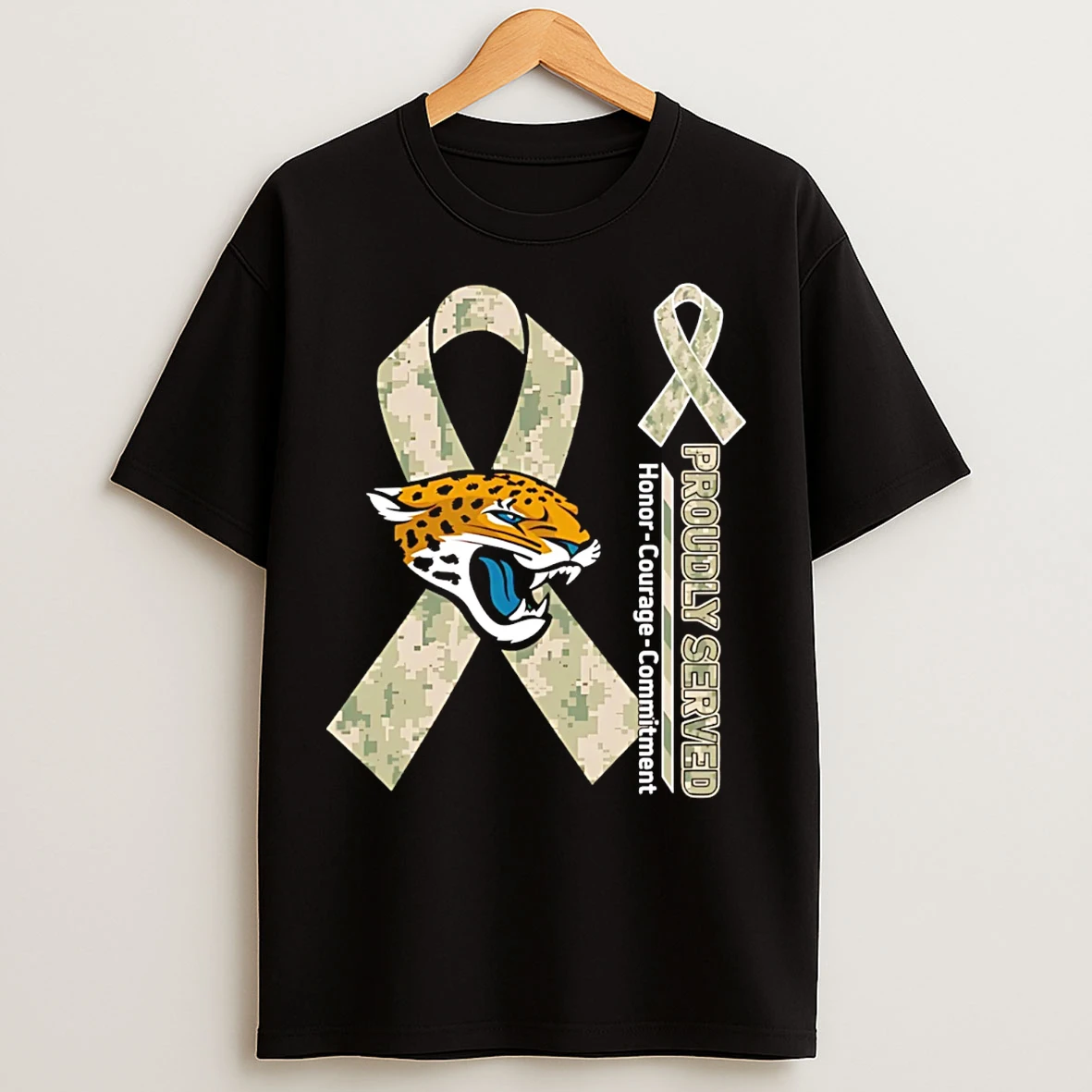 Classic Jacksonville Jaguars Proudly Served Honor Courage Commitment T Shirts